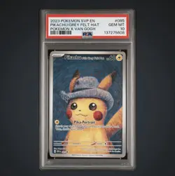PIKACHU VAN GOGH Grey Felt Hat 2023 SVP Promo #085 Pokemon Card PSA 10 - Image 1