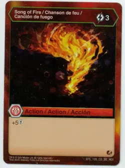 BAKUGAN Battle Planet Brawlers SONG OF FIRE ACTION Card 109_CO_BB_HEX Holo - Image 1