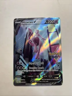 Pokemon TCG Mewtwo v Full Art Alternate Art Rare Holo Card 072/078 Pokemon Go - Image 1
