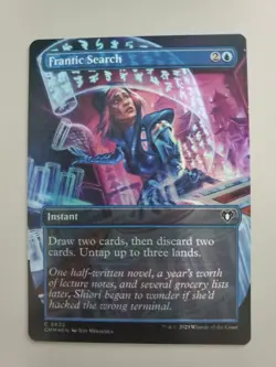 MTG Frantic Search Commander Masters Foil Borderless Common - Image 1