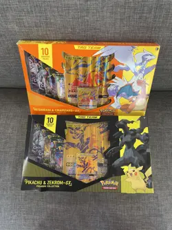 Reshiram & Charizard GX + Pikachu & Zekrom GX Premium Collection Sealed Pokemon - Image 1