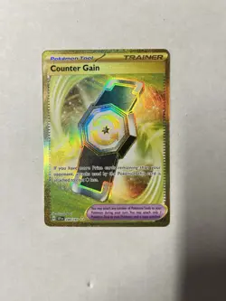 Pokemon TCG Counter Gain 249/191 Surging Sparks Hyper Rare Gold Trainer - Image 1
