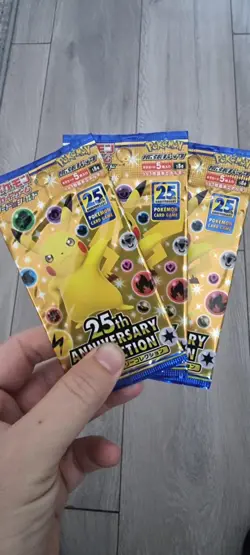 Pokemon 25th Anniversary Booster Pack S8a Sealed Japanese x 3 - Image 1