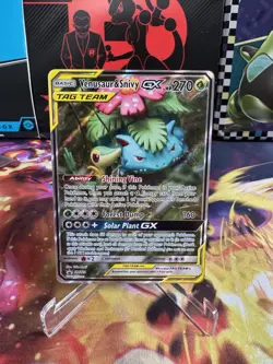 2019 Pokemon Sun Moon Venusaur Snivy GX Black Star Promo BSP #SM229 - Image 1