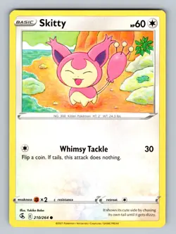 Skitty 210/264 Common SWSH08: Fusion Strike NM Pokemon TCG - Image 1