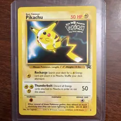 Pikachu Promo #4 Black Star WOTC Pokemon 1999 Kids WB The First Movie MP - Image 1