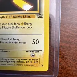 Pikachu Promo #4 Black Star WOTC Pokemon 1999 Kids WB The First Movie MP - Image 5