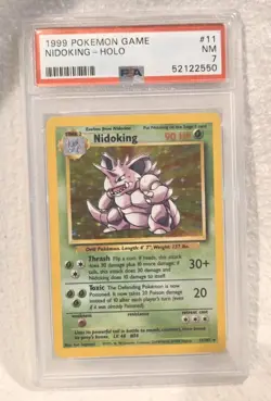 PSA 7 Pokemon TCG Nidoking Base Set 11/102 Holo 1999-2000 Wizards Base Set - Image 1
