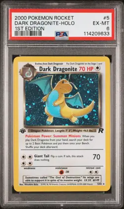 2000 POKEMON ROCKET 1ST ED #5 DARK DRAGONITE-HOLO PSA 6 - Image 1