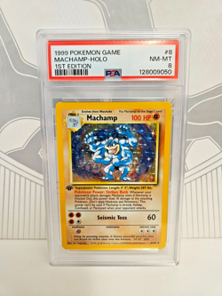 PSA 8 Machamp 1st Edition Base Set 8/102 1999 Pokemon Game WOTC - Image 1