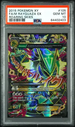 PSA 10 Fa/M Rayquaza Ex 2015 Pokemon Xy Roaring Skies #105 - Image 1