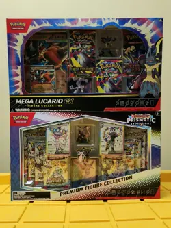 Pokemon TCG PRISMATIC EVOLUTIONS and Mega Lucario Premium Figure Collection Boxs - Image 1