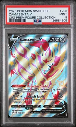 ZAMAZENTA V #293 PREMIUM FIGURE COLLECTION BLACK STAR PROMO 2023 POKEMON PSA 9 - Image 1