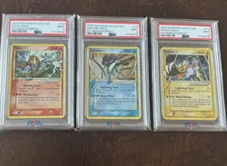 Pokemon 2005 Hidden Forces Suicune, Entei, Raikou Gold Star PSA 9 Gem Mint - Image 1