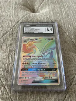 2019 Pokemon Flygon GX Rainbow Rare Holo CGC 8.5 Cosmic Eclipse - Image 2