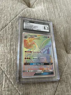 2019 Pokemon Flygon GX Rainbow Rare Holo CGC 8.5 Cosmic Eclipse - Image 3