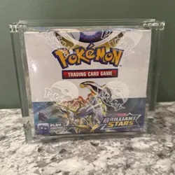 Pokemon TCG Brilliant Stars Booster Box Factory Sealed English W/ Acrylic CASE - Image 1