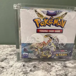 Pokemon TCG Brilliant Stars Booster Box Factory Sealed English W/ Acrylic CASE - Image 3