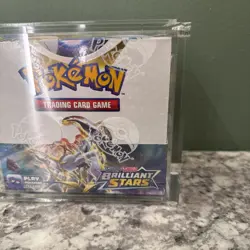 Pokemon TCG Brilliant Stars Booster Box Factory Sealed English W/ Acrylic CASE - Image 4