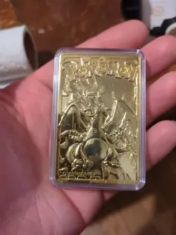23K Gold Plated CHARIZARD Trading Card 1999 Burger King Pokemon Ball *Diff Box* - Image 2