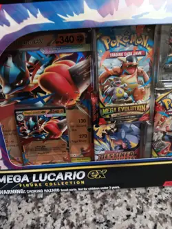 POKEMON TCG MEGA LUCARIO ACTION FIGURE COLLECTION BOX WITH CARDS SEALED - Image 3