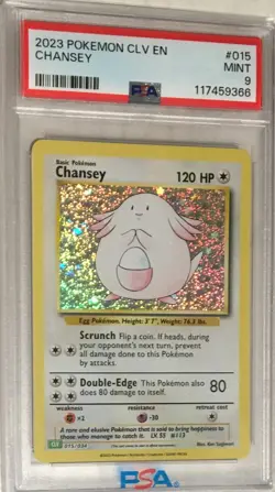2023 Pokemon Trading Card Game Classic Collection PSA 9 Chansey Holo #015 CLV015 - Image 1