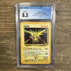 Pokemon TCG Zapdos Base Set 16/102 Holo Unlimited Holo Rare CGC 8.5 NM/Mint+ - Image 1