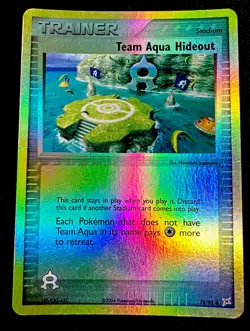 Team Aqua Hideout 78/95 MP VS Team Magma Reverse Holo Pokemon Card Moderate Play - Image 1