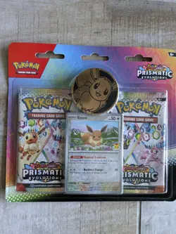 Prismatic Evolutions Blister Packs - Pokemon TCG Eevee + Coin Factory Sealed - Image 1