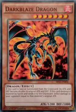 SR02-EN006 DARKBLAZE DRAGON COMMON 1ST EDITION YuGiOh CARD - Image 1
