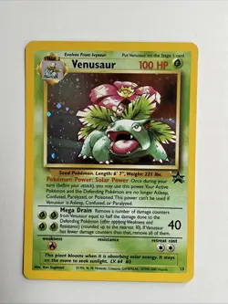 Pokemon Venusaur Holo Black Star Promo Card #13 Rare Nintendo WOTC 2000 - Image 2