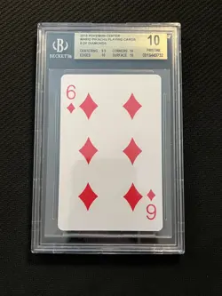 2016 Pokemon Center Mario Pikachu Playing Card - 6 Of Diamonds BGS 10 Pristine - Image 3