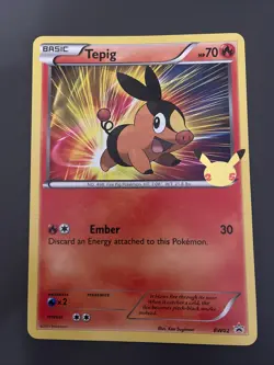 Pokemon Card Tepig Bw02 JUMBO/OVERSIZED 25th Anniversary Promo NM - Image 1