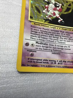 Pokemon TCG Card English Holo Rare Mr. Mime Jungle Set No Symbol Error 6/64 - Image 2