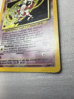 Pokemon TCG Card English Holo Rare Mr. Mime Jungle Set No Symbol Error 6/64 - Image 3