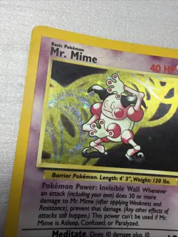 Pokemon TCG Card English Holo Rare Mr. Mime Jungle Set No Symbol Error 6/64 - Image 5