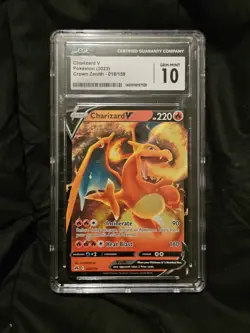 🔥🔥🔥 CGC 10 Gem Mint Charizard V 018/159 Crown Zenith Pokemon Card - Image 1