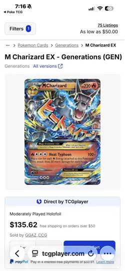 🔥Pokemon M Charizard EX 12/83 Generations Ultra Rare Holo Card - LP Condition - Image 3
