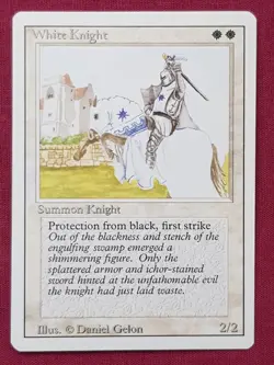 Magic The Gathering REVISED EDITION WHITE KNIGHT white card MTG - Image 1