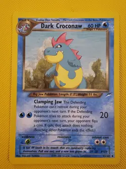 Pokemon Card - Dark Croconaw Neo Destiny 32/105 Uncommon Non Holo NM - Image 1