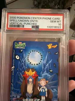 Pokemon Japanese Spell of the Unown Entei Vertical PSA 10 GEM MINT Phone Card - Image 3