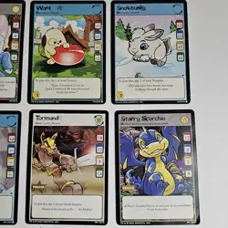 Neopets TCG Card Lot Of 8 Yellow Cards Warf Snowbunny Faerie Uni Ice Scimitar + - Image 3