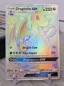 Pokemon Card TCG Dragonite GX SM156 Black Star Promo 2018 Rainbow Holo Rare NM - Image 3