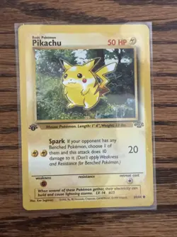 Pokemon TCG Jungle Pikachu Card 60/64 First Edition LP - Image 1