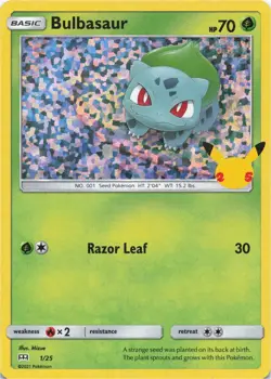 Pokemon - Bulbasaur - 1/25 #001/025 - McDonald's 25th Anniversary Promos Holo - Image 1