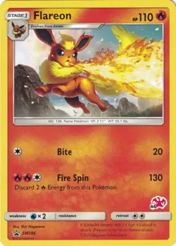 Flareon SM186 Promo Battle Academy Pokemon Card - Image 1