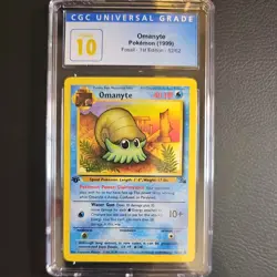 Pokemon Omanyte 52/62 1999 Fossil - 1st Edition CGC Pristine 10 - Image 1