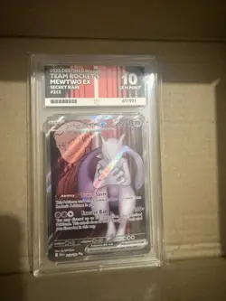 Pokemon TCG Team Rocket's Mewtwo EX 213/182 Destined Rivals SV10 Ace 10 Gem Mint - Image 1