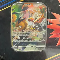 Pokemon TCG Crown Zenith Galarian Zapdos Tin Set 5 Packs, Sealed Tin is Worn - Image 2