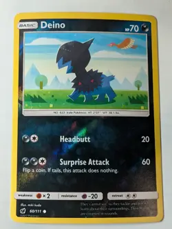 Deino 60/111 SM Crimson Invasion Reverse Pokemon Holo Foil Nice! - Image 1